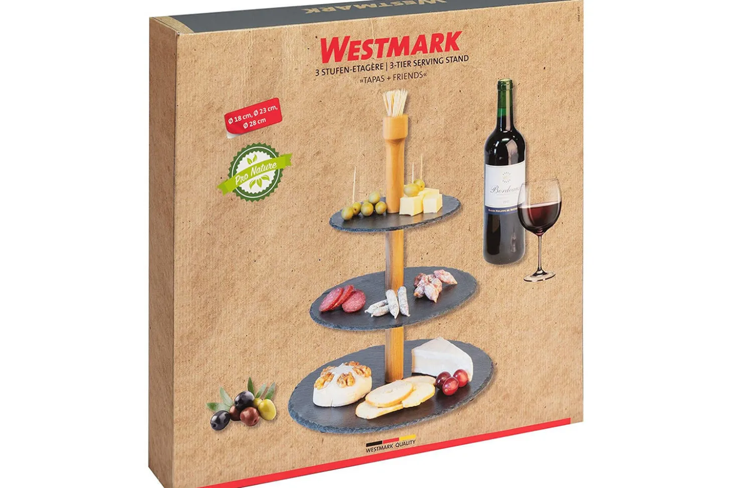 Présentoir 3 étages Westmark Tapas + Friends - 100 mini piques à brochette