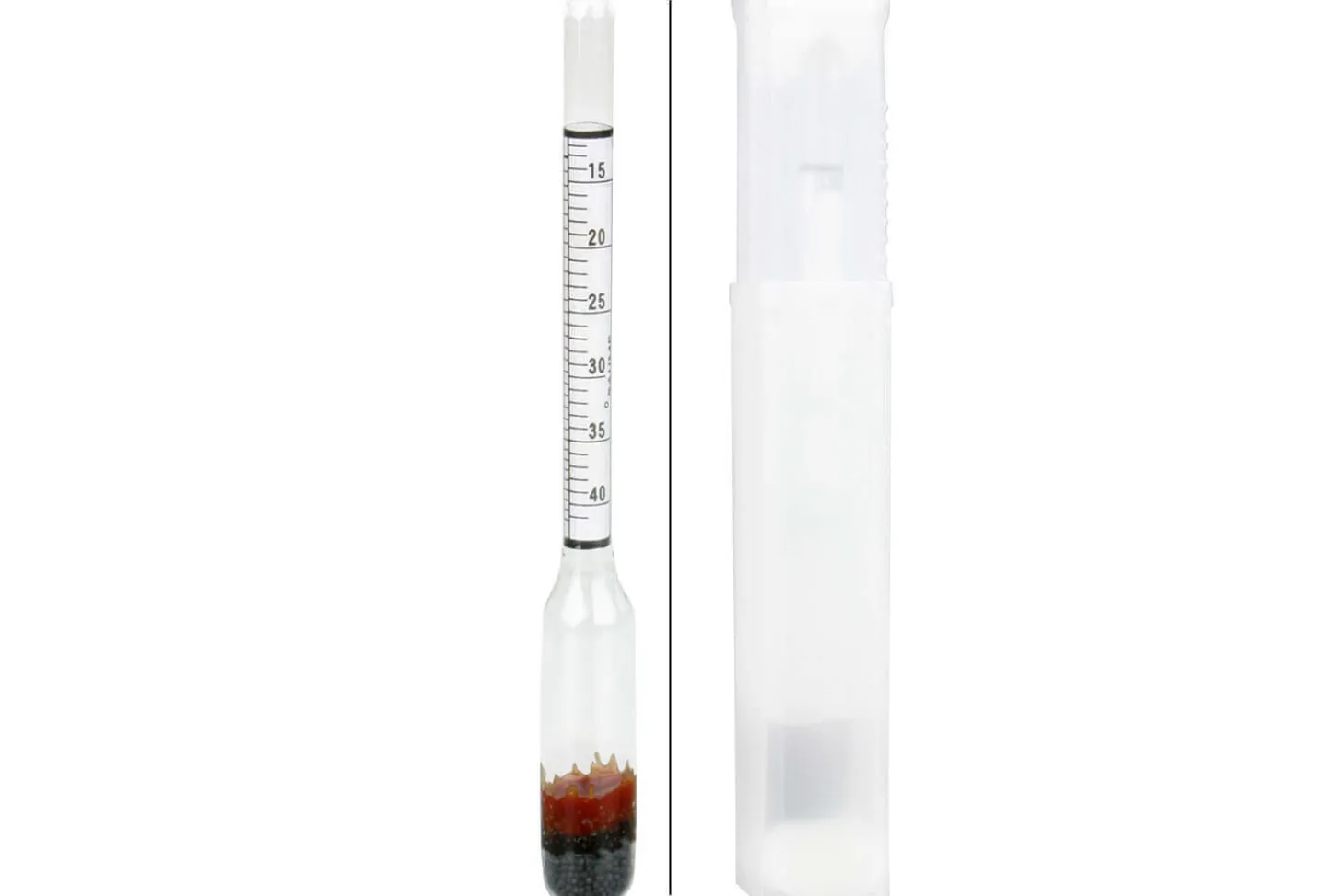 Pèse-sirop / Densimètre en verre gradué - 2 unités de mesure