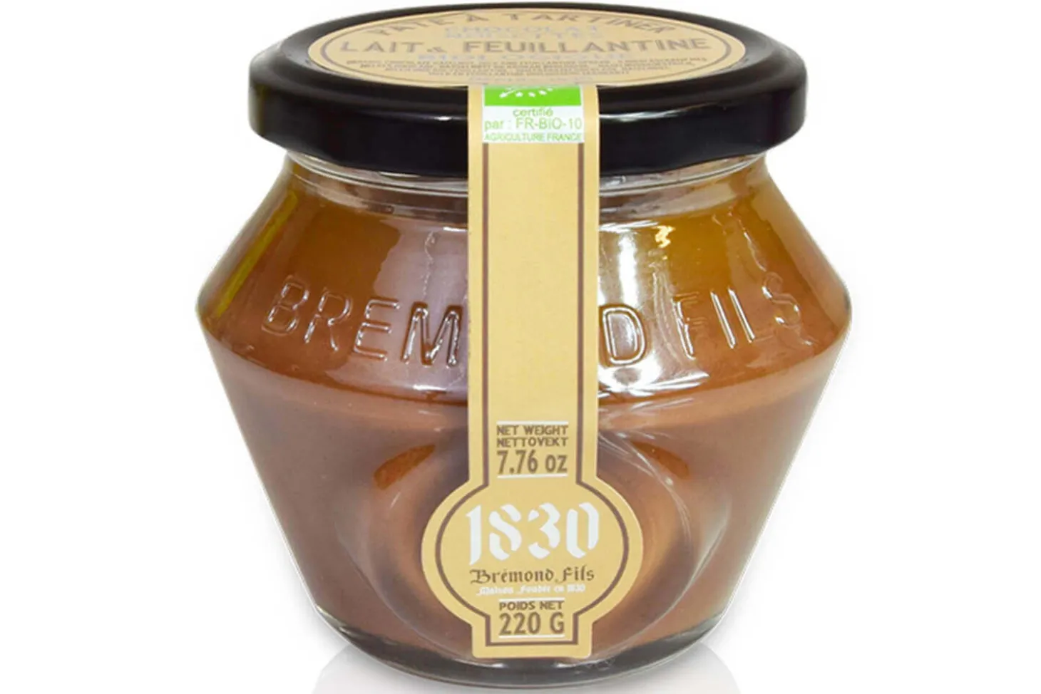 Pâte à tartiner bio Maison Brémond Noisettes, Lait et Feuillantine - 220g