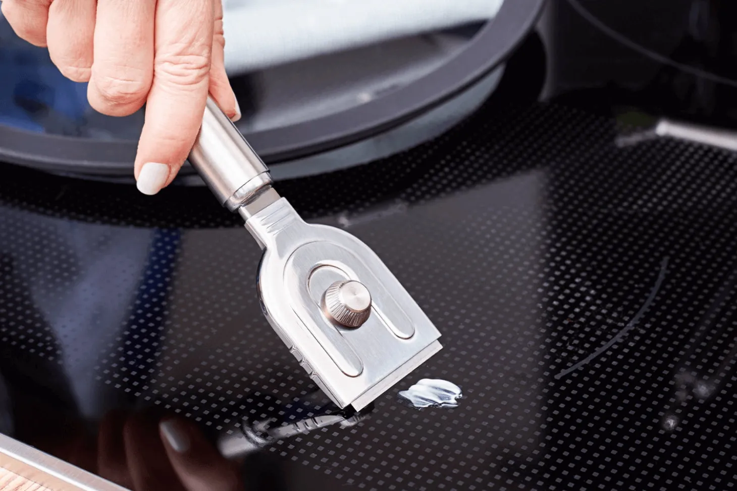 Racloir/Scraper Rösle pour plaques en vitrocéramique en acier inoxydable