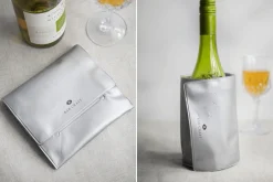 Rafraîchisseur à vin BarCraft en PVC coloris argent avec fermeture velcro ajustable