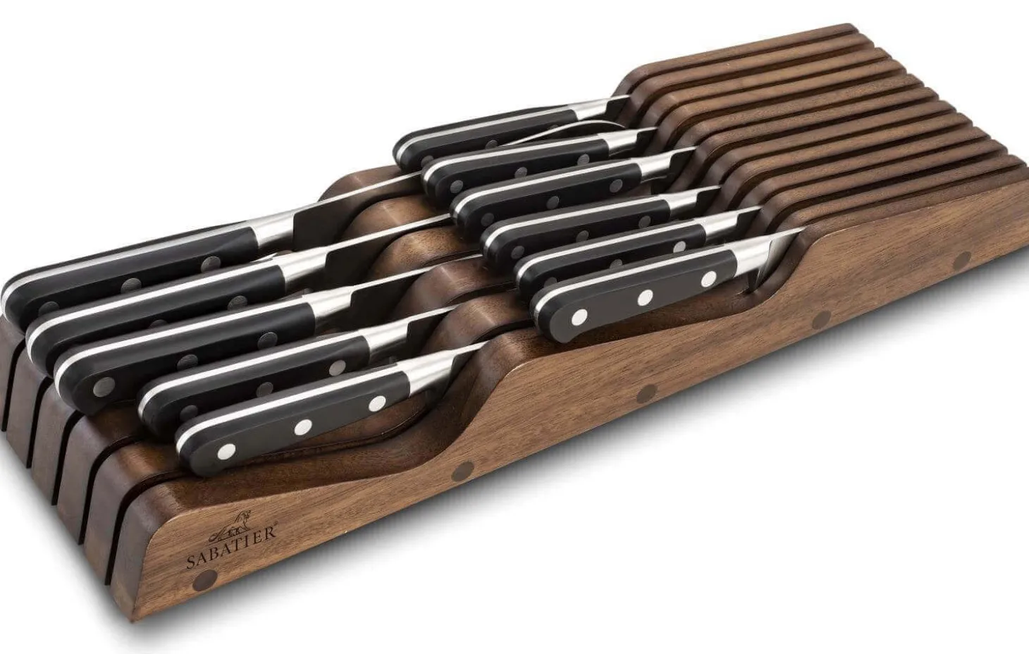 Range couteaux vide Sabatier International acacia foncé