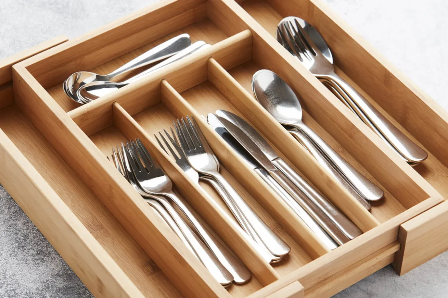 Range-couverts ajustable Point Virgule en bambou