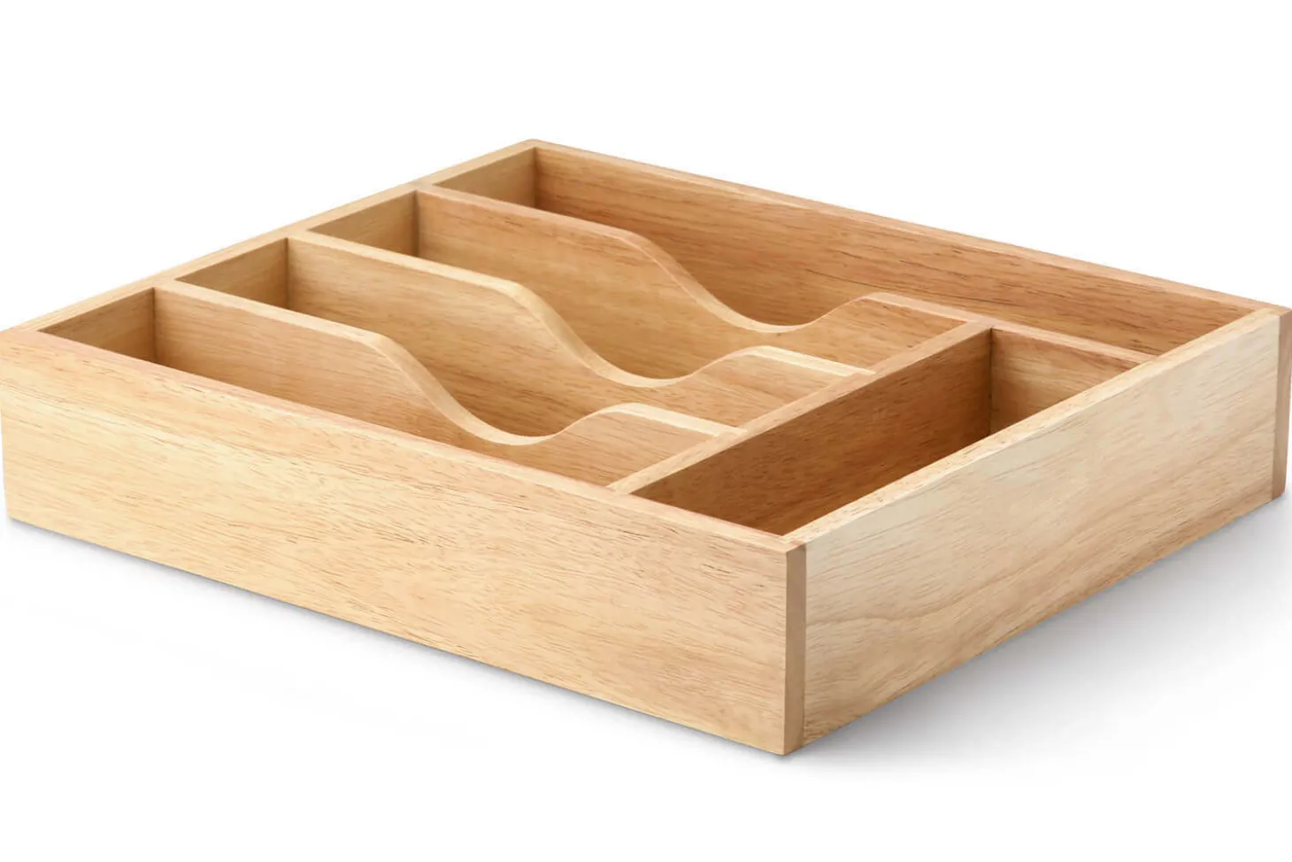 Range-couverts Continenta en bois d'hévéa 35x30x7cm