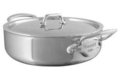 Rondeau Mauviel M'Urban4 en fonte d'inox avec couvercle en inox compatible induction