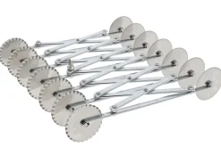 Rouleau multicoupe métal double 7 roulettes lisses et 7 roulettes cannelées acier inox
