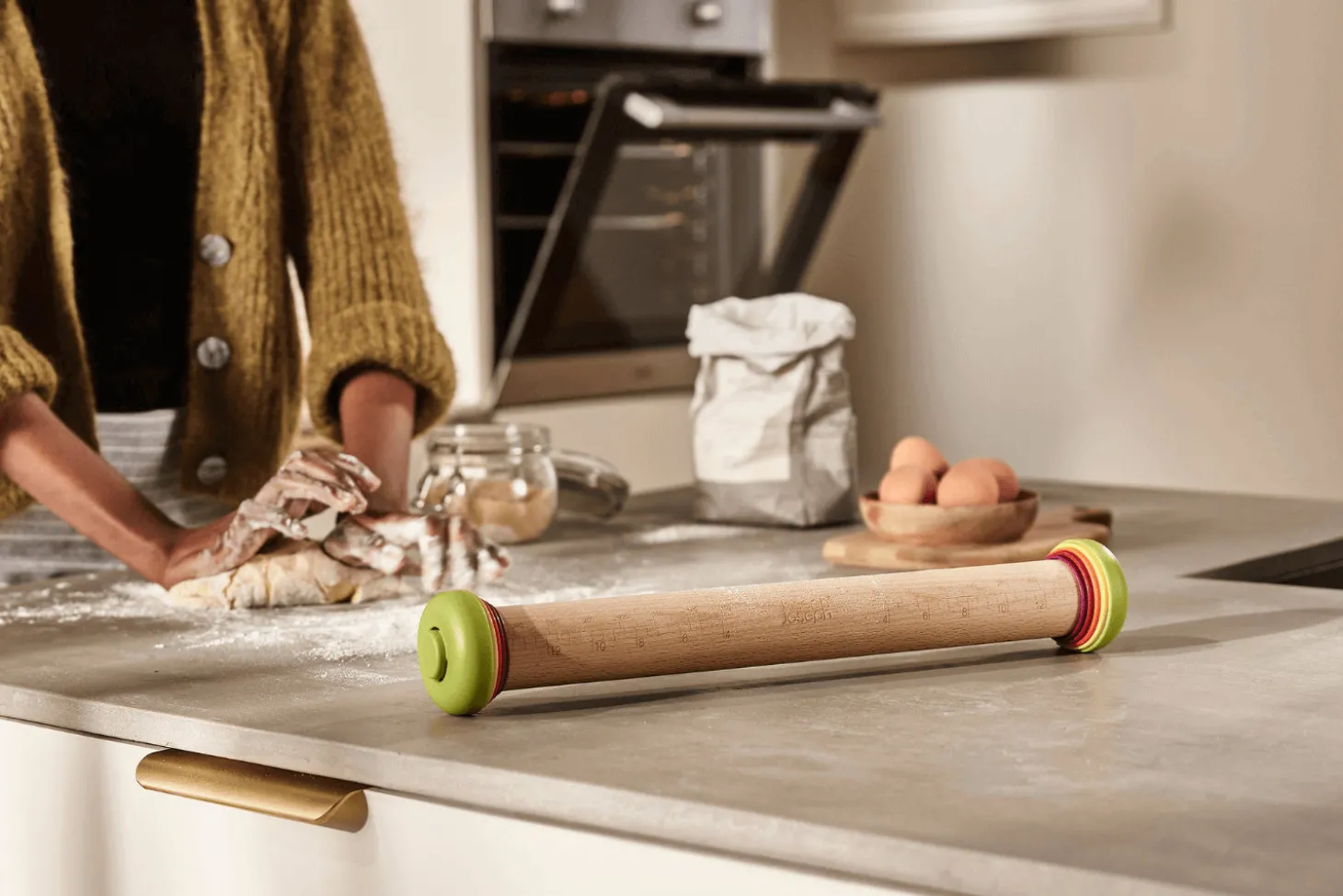Rouleau à pâtisserie réglable Joseph Joseph PrecisionPin multicolore