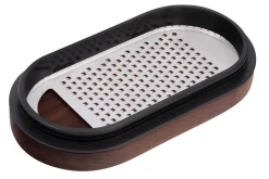 Râpe Microplane 3-en-1 noire avec boîte de conservation et double couvercle