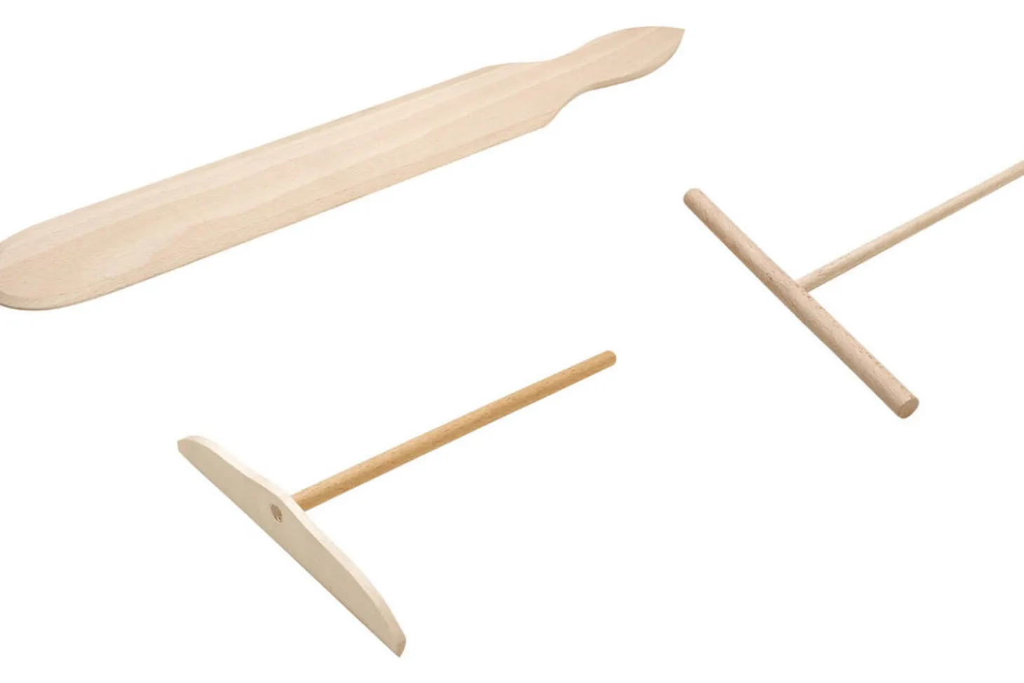 Râteau à crêpes plat 17,5cm en bois de hêtre