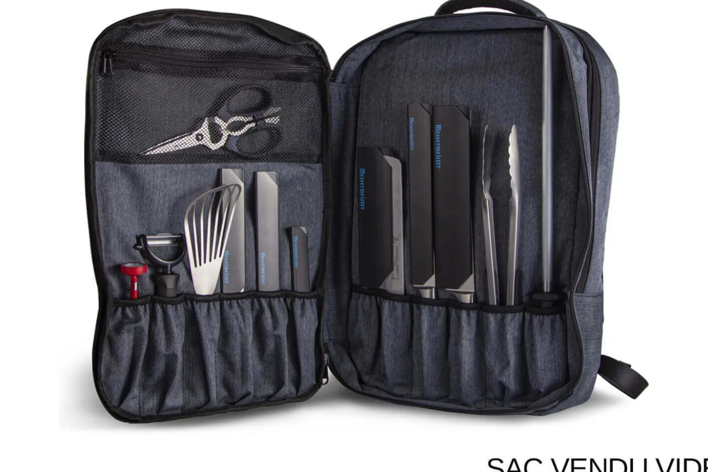 Sac à dos vide hôtelier haut de gamme Messermeister en matériaux recyclés
