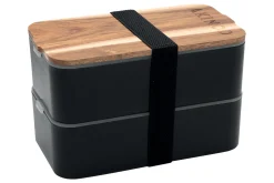 Sac isotherme Akinod 11:58 gris chiné + Bento noir 1,4L