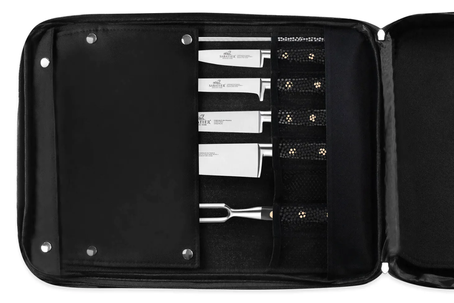 Sac spécial chef Sabatier Chef 4 couteaux de cuisine français + 14 ustensiles - Exclusivité