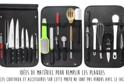 Sac spécial chef Sabatier Edonist 4 couteaux de cuisine français + 1 fourchette - Exclusivité