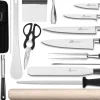 Sac spécial chef Sabatier Idéal Inox 4 couteaux de cuisine français + 14 ustensiles - Exclusivité