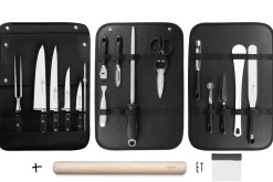 Sac spécial chef Sabatier Idéal Inox 4 couteaux de cuisine français + 14 ustensiles - Exclusivité