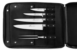 Sac spécial chef Sabatier Idéal Inox 4 couteaux de cuisine français + 1 fourchette - Exclusivité