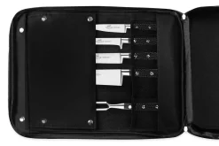 Sac spécial chef Sabatier Idéal Inox 4 couteaux de cuisine français + 1 fourchette - Exclusivité