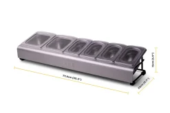 Saladette Ooni inox + 6 bacs à garnitures pour pizzas avec couvercles