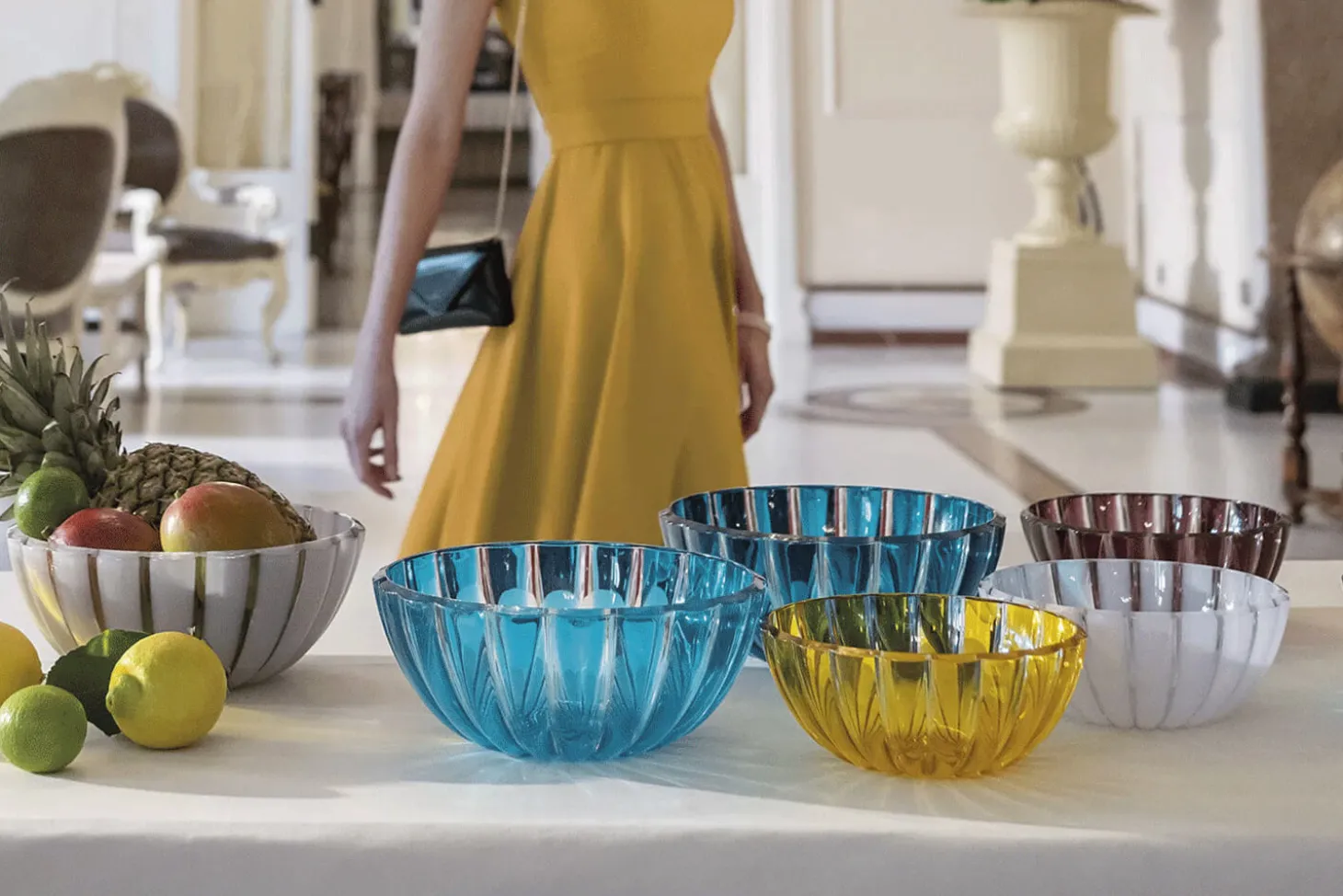 Saladier Guzzini Dolcevita turquoise en polymère biosourcé
