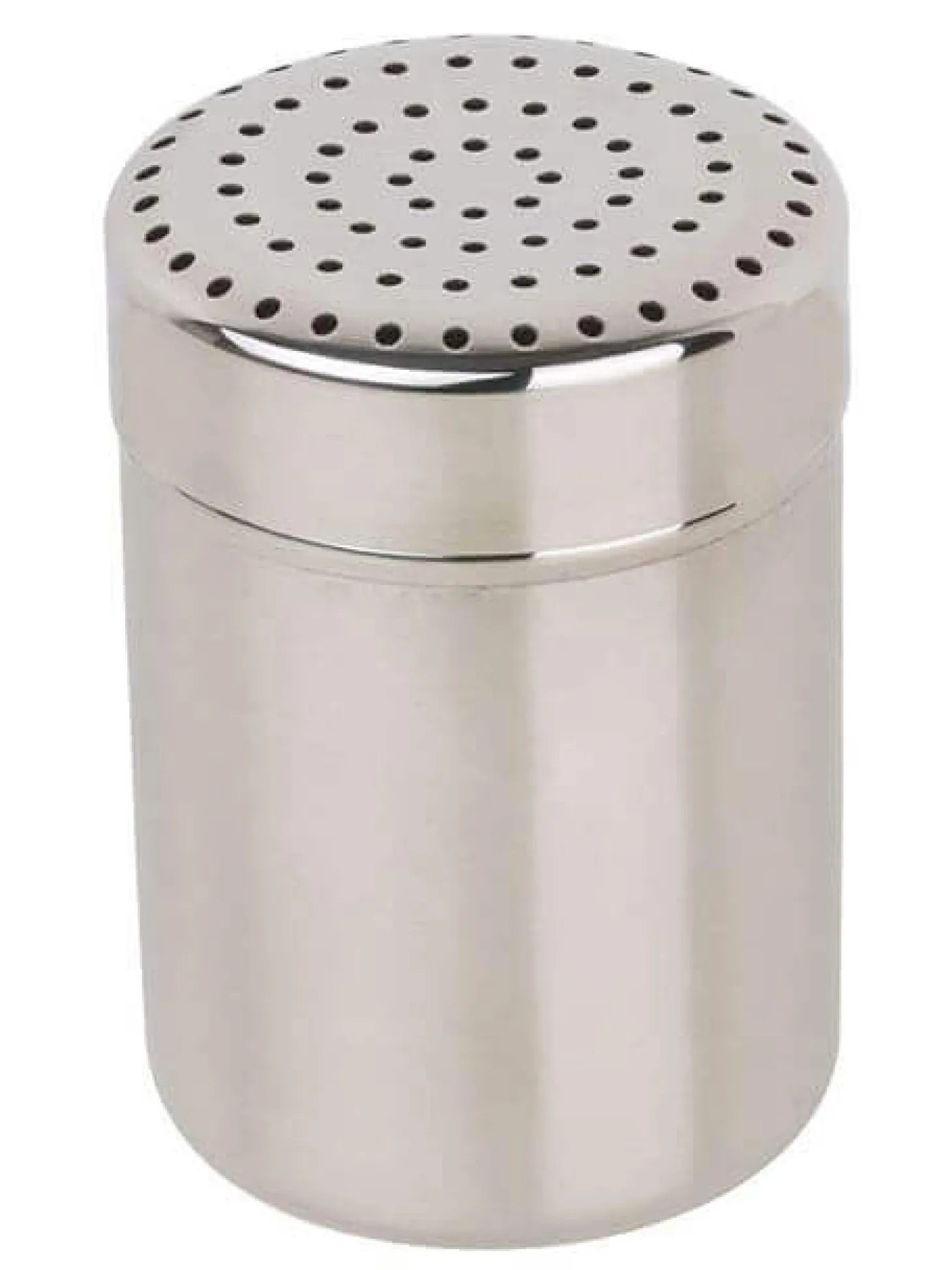 Saupoudreuse tout acier inox à couvercle perforé
