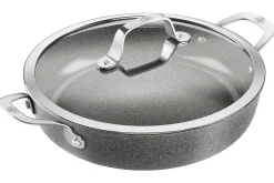 Sauteuse antiadhésive Ballarini Salina 28cm 2 poignées et couvercle en verre