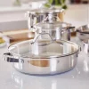Sauteuse Beka Cicla en inox 28cm avec couvercle en verre