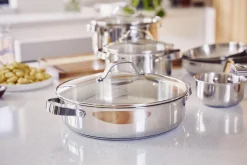 Sauteuse Beka Cicla en inox 28cm avec couvercle en verre