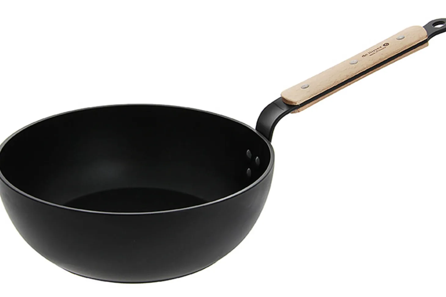Sauteuse bombée antiadhésive De Buyer Choc B Bois en aluminium forgé et manche en hêtre