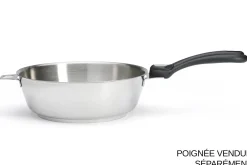 Sauteuse bombée De Buyer Milady Twisty 24cm en acier inoxydable