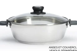Sauteuse bombée De Buyer Milady Twisty 24cm en acier inoxydable