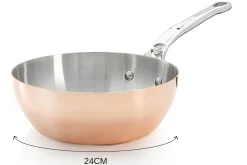 Sauteuse bombée en cuivre inox De Buyer Prima Matera poignée en fonte d'inox compatible induction