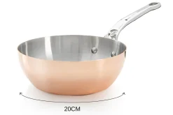 Sauteuse bombée en cuivre inox De Buyer Prima Matera poignée en fonte d'inox compatible induction