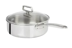 Sauteuse Cristel Castel'Pro en acier inoxydable 18/10 5 ply poignée fixe + couvercle en verre