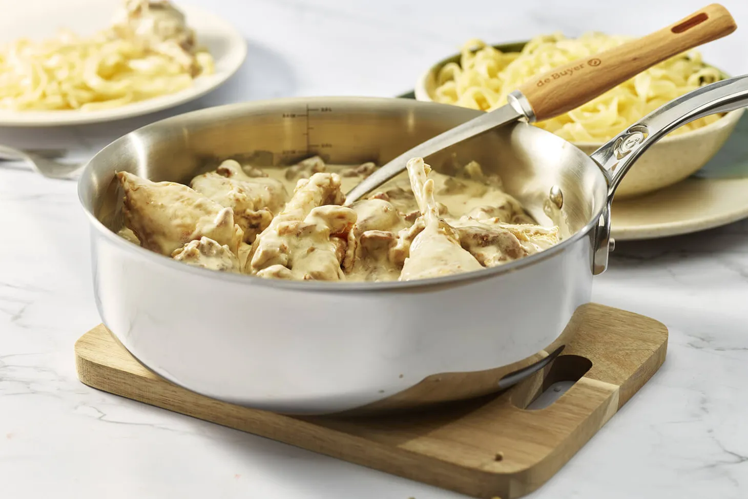 Sauteuse droite De Buyer Affinity en acier inoxydable 5 ply