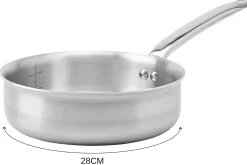 Sauteuse droite De Buyer Alchimy en inox 18/10 multicouches 3 plis
