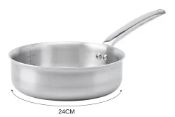 Sauteuse droite De Buyer Alchimy en inox 18/10 multicouches 3 plis