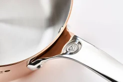 Sauteuse droite en cuivre inox De Buyer Prima Matera poignée en fonte d'inox compatible induction