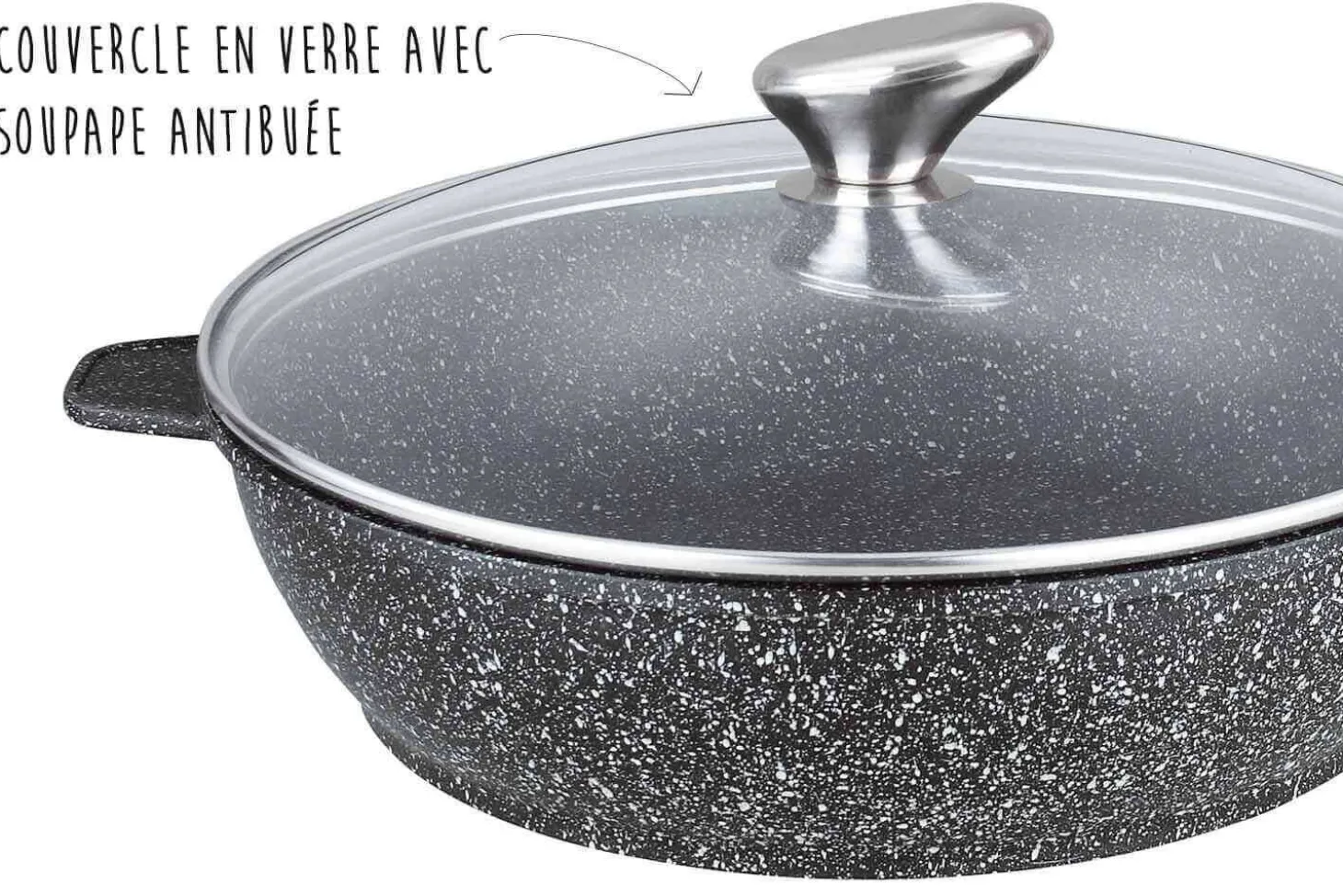 Sauteuse en fonte Pradel Excellence Premium 28cm façon pierre tous feux/ induction