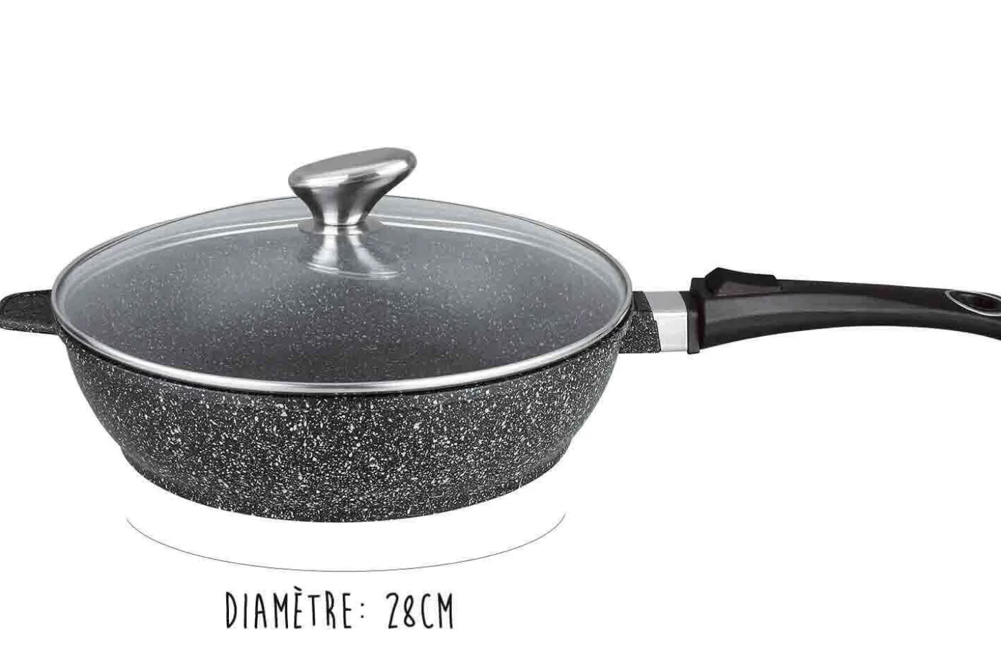 Sauteuse en fonte Pradel Excellence Premium 28cm façon pierre tous feux/ induction
