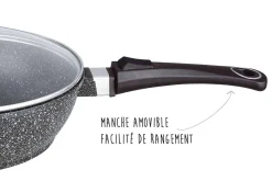 Sauteuse en fonte Pradel Excellence Premium 28cm façon pierre tous feux/ induction