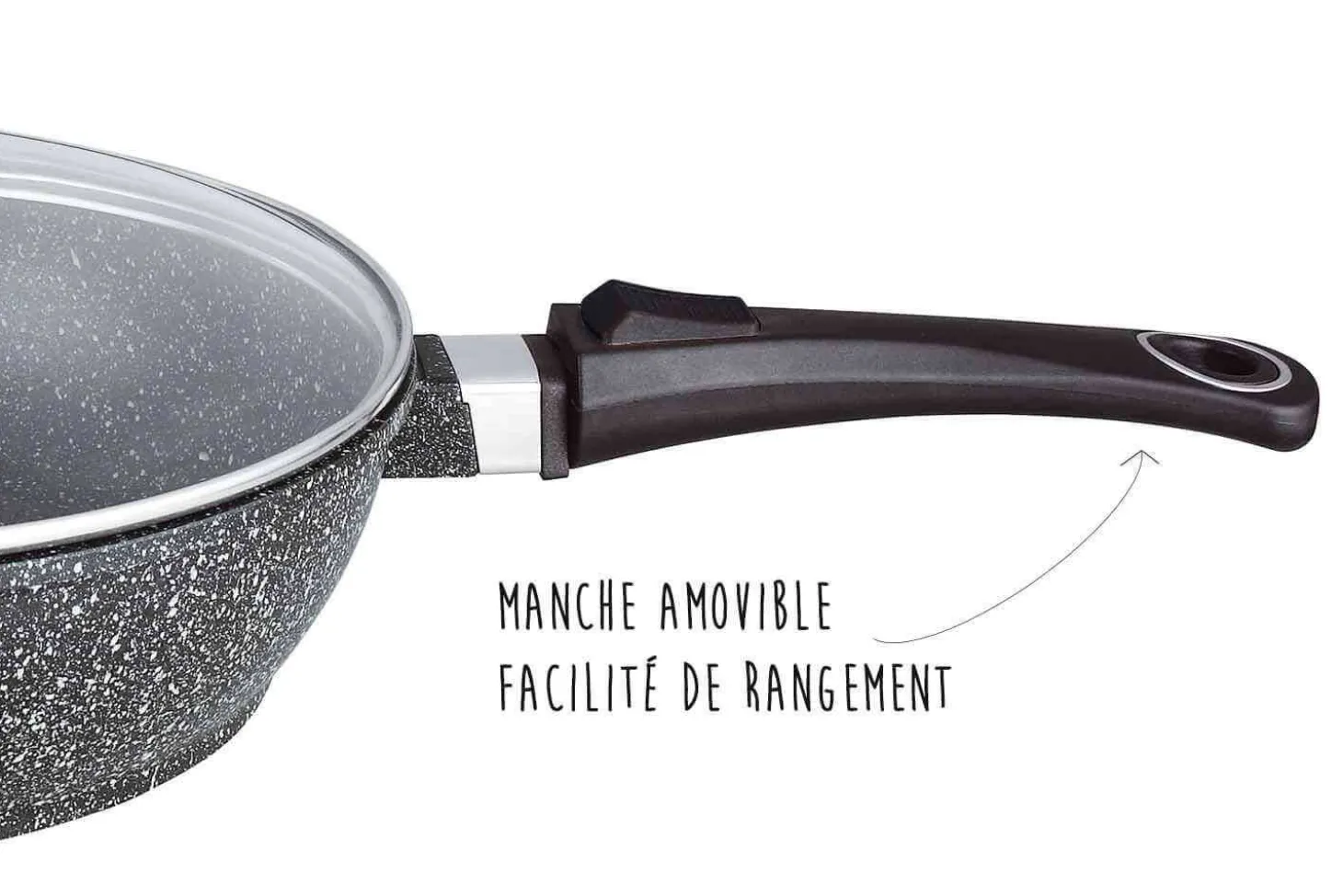 Sauteuse en fonte Pradel Excellence Premium 28cm façon pierre tous feux/ induction