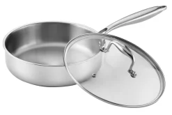 Sauteuse Pradel Excellence Lumia en inox avec couvercle en verre
