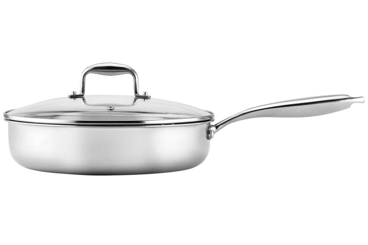 Sauteuse Pradel Excellence Lumia en inox avec couvercle en verre