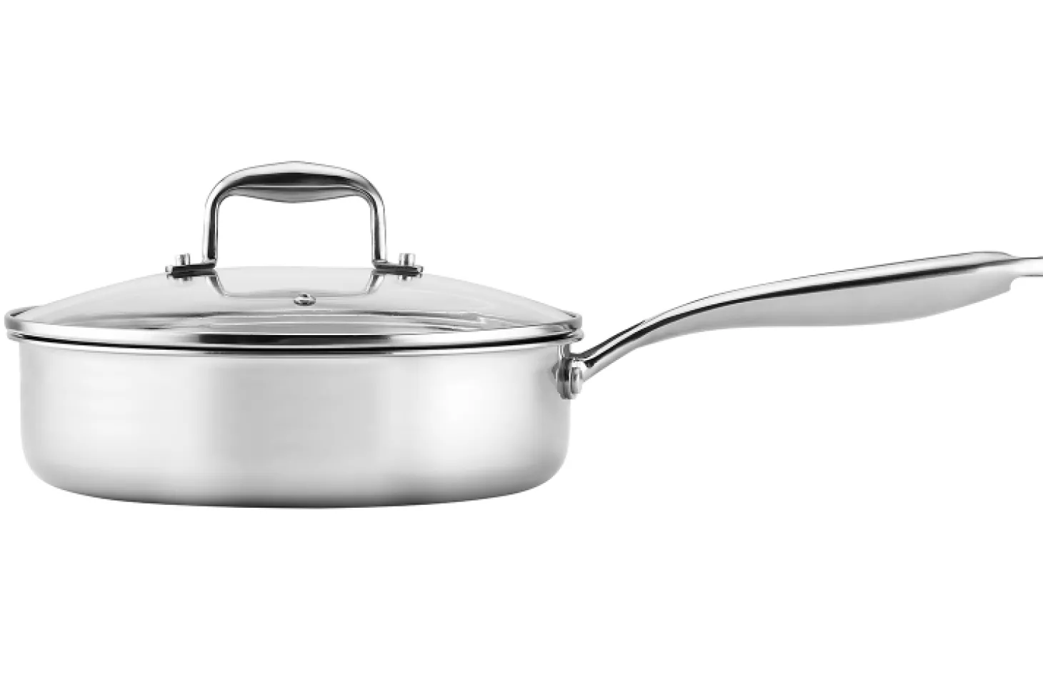 Sauteuse Pradel Excellence Lumia en inox avec couvercle en verre