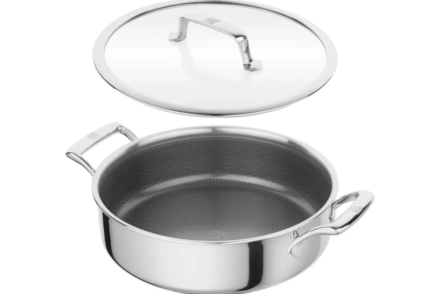 Sauteuse provençale Zwilling Peak Ceraforce® HyCoat en inox et revêtement céramique avec couvercle en verre 26cm