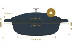 Sauteuse ronde MasterClass compatible induction en fonte d'aluminium 4L