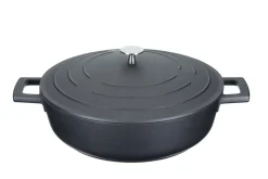 Sauteuse ronde MasterClass compatible induction en fonte d'aluminium noir 4L