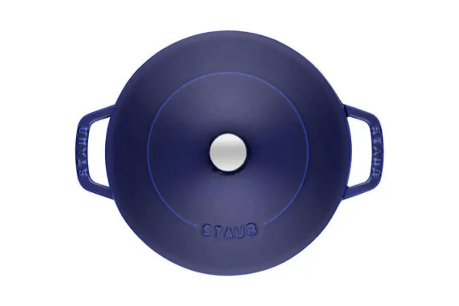 Sauteuse Staub Chistera en fonte émaillée bleu intense