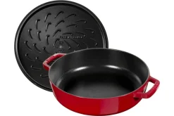 Sauteuse Staub Chistera en fonte émaillée cerise