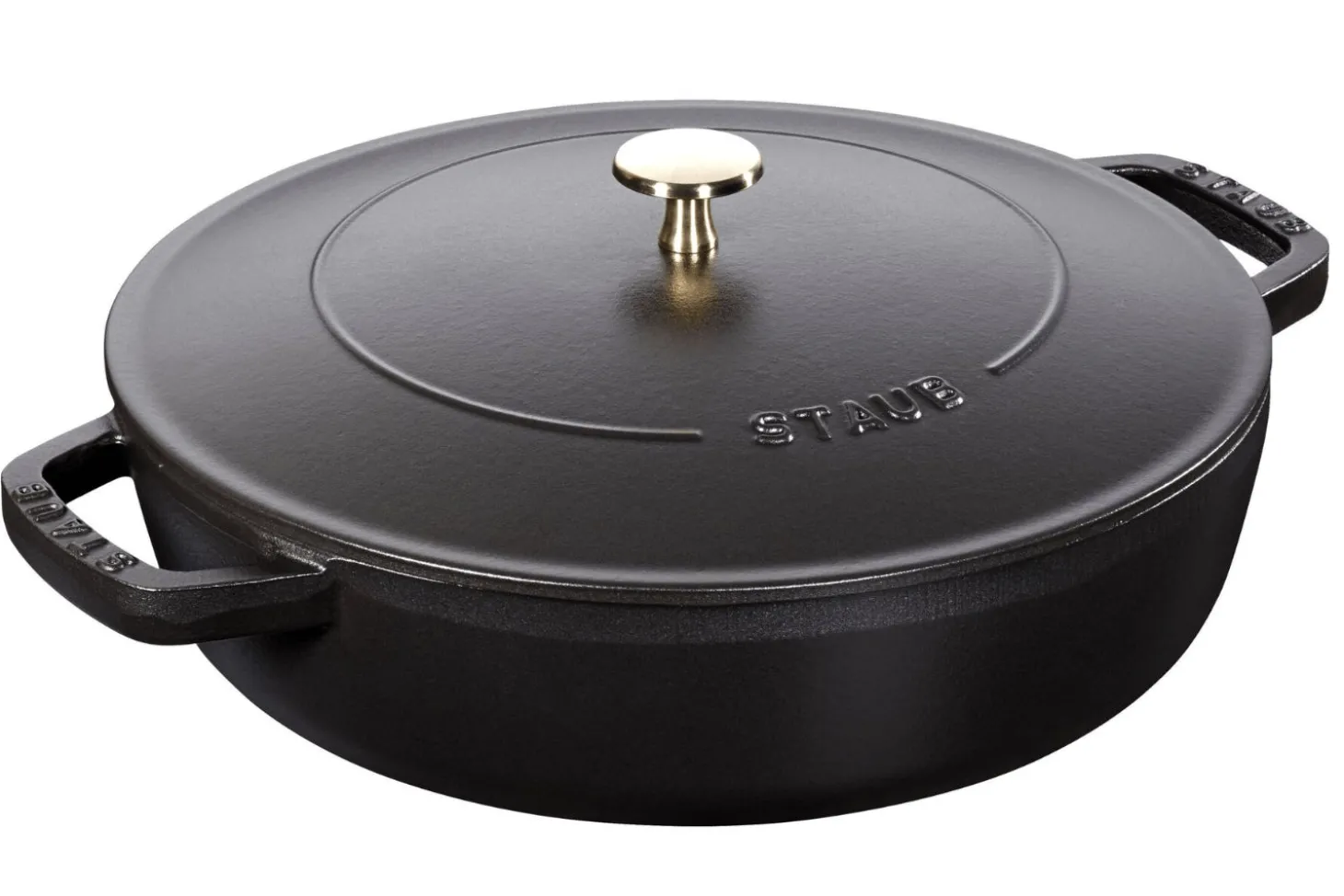 Sauteuse Staub Chistera en fonte émaillée noir mat